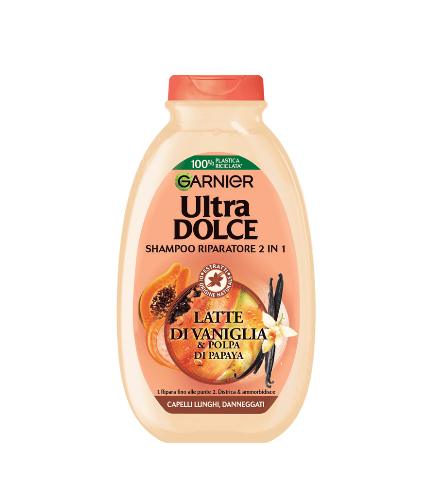 Garnier - Ultra Dolce Latte Di Vaniglia e Polpa Di Papaya - Shampoo 2in1