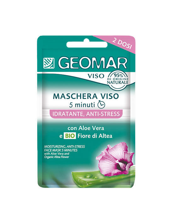Geomar - Maschera Viso 5 Minuti Idratante Antistress Con Fiore Di Altea Biologico E Aloe Vera